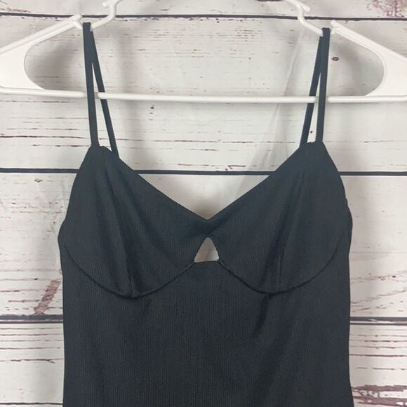 Forever 21 Black Spaghetti Strap Cut Out Body Suit - Picture 2 of 8